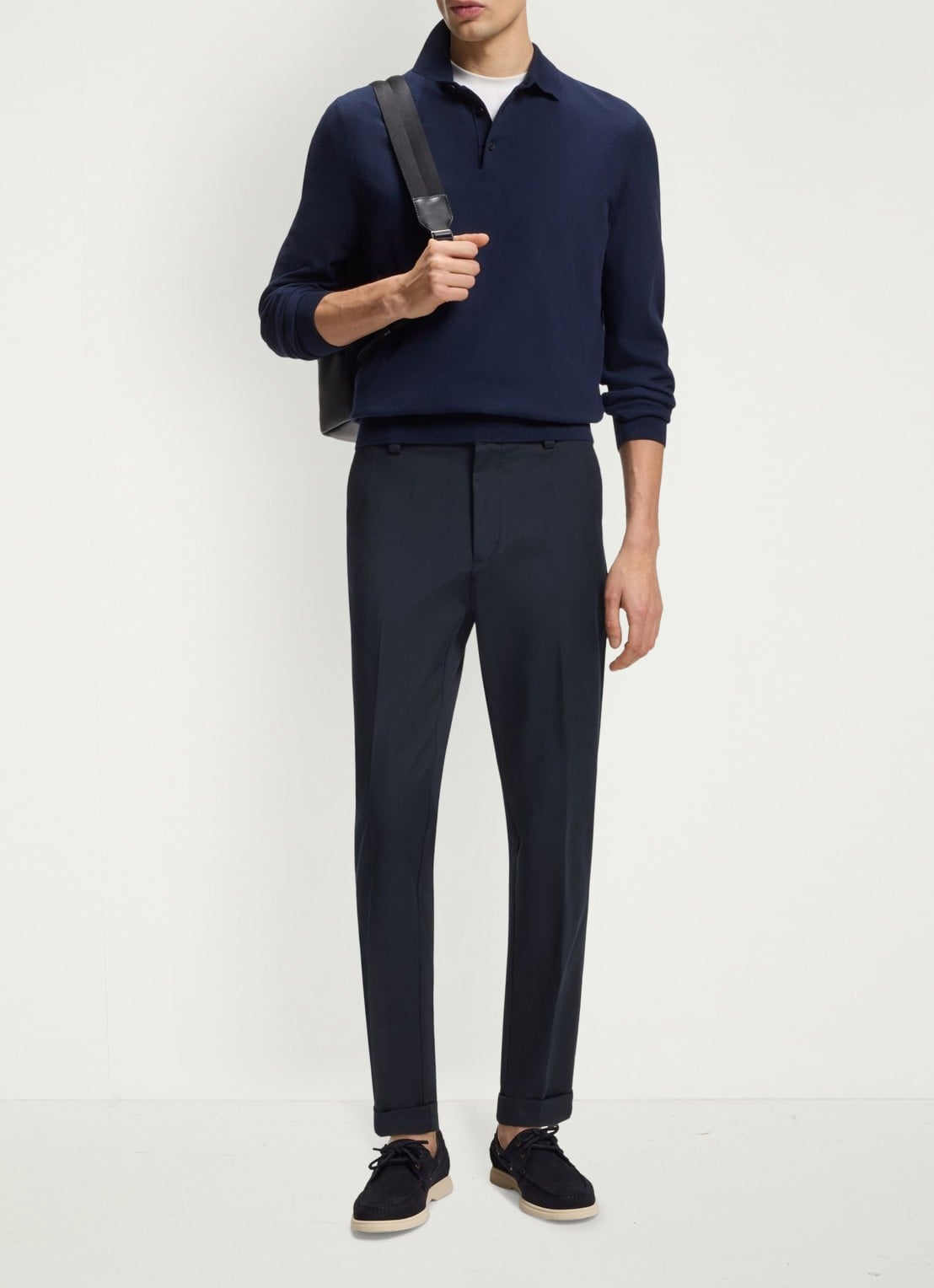 BOSS Pantalon met steekzakken - voorkant 2 blauw