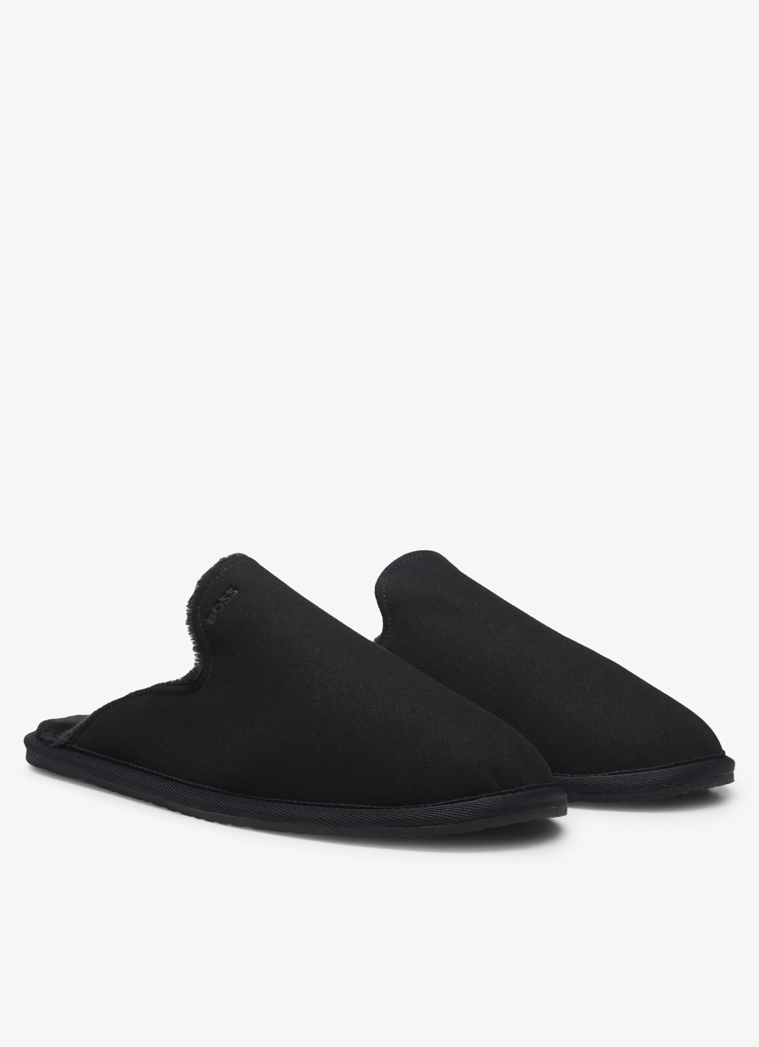 BOSS Pantoffel met logo - detail zwart