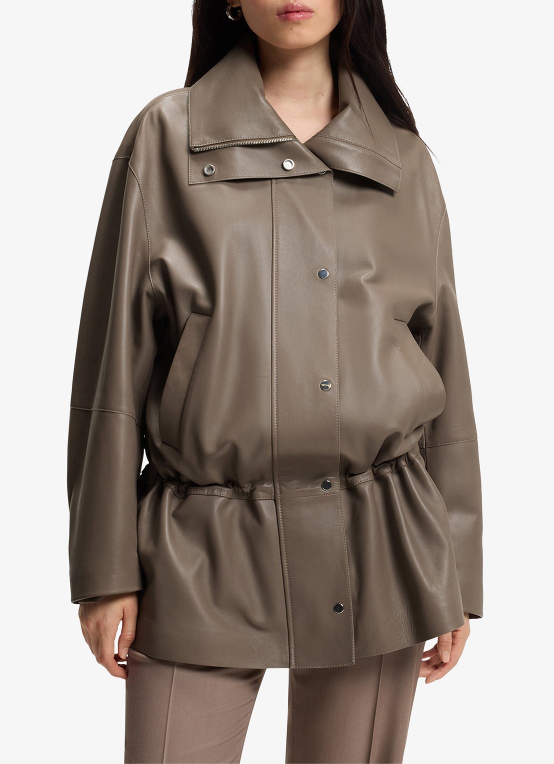 BOSS Parka met steekzakken - detail 3 taupe