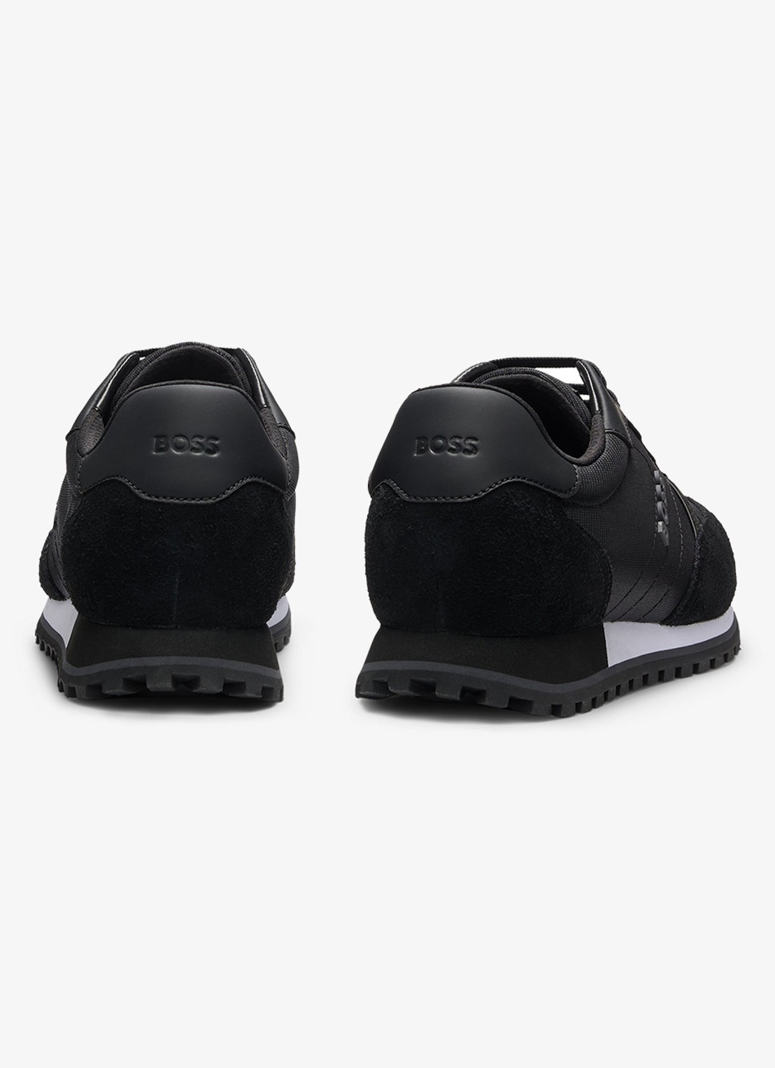 BOSS Parkour sneaker met suède details  - achterkant 5 zwart
