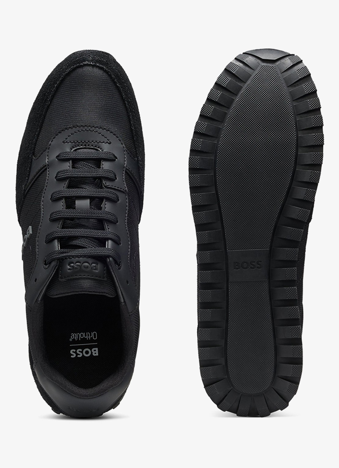 BOSS Parkour sneaker met suède details  - detail 4 zwart