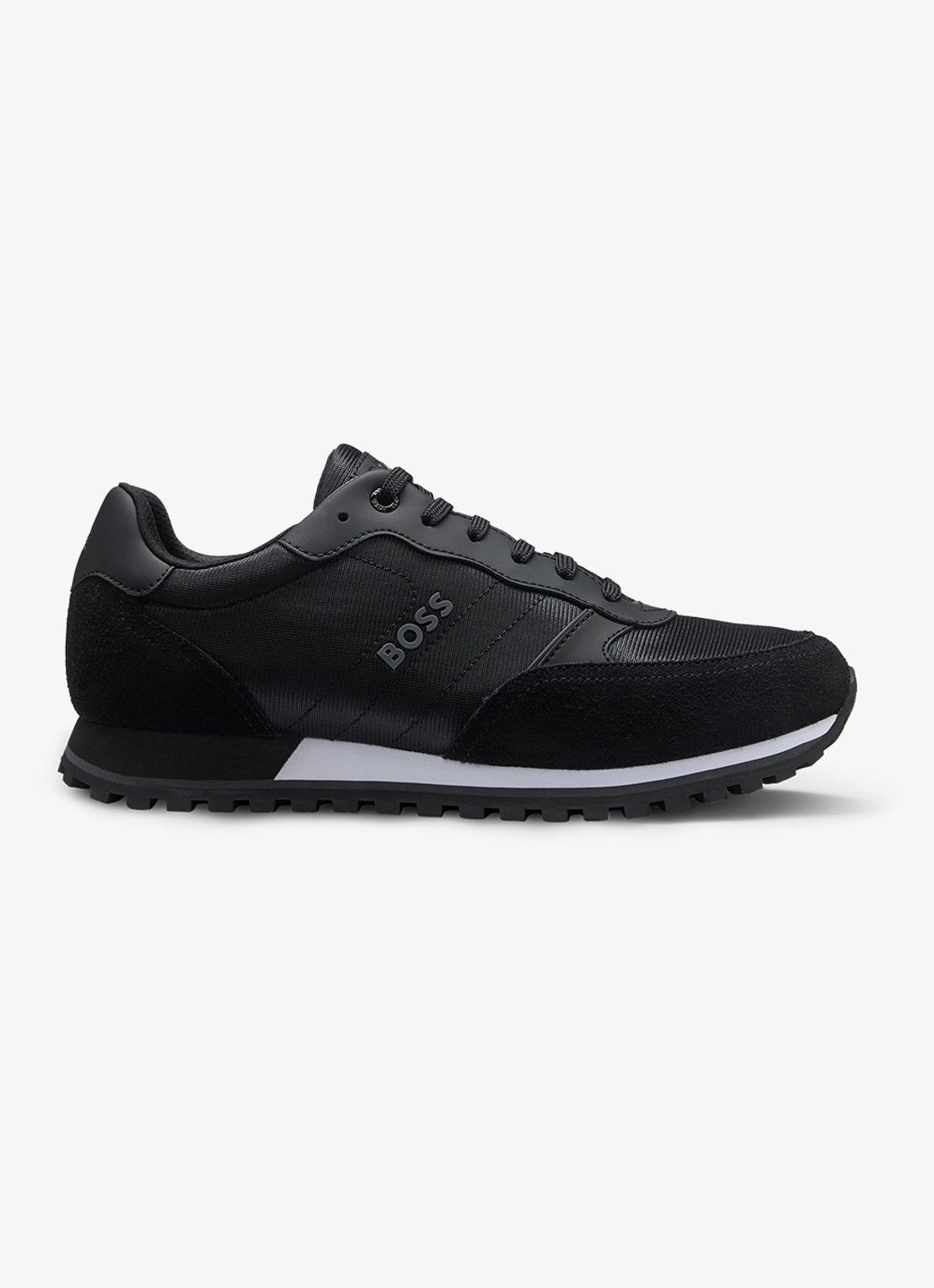 BOSS Parkour sneaker met suède details  - voorkant zwart