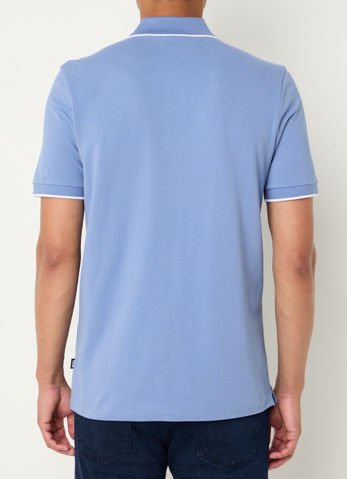 BOSS Parlay regular fit polo met logo - achterkant light /pastel blue-459 / blauw