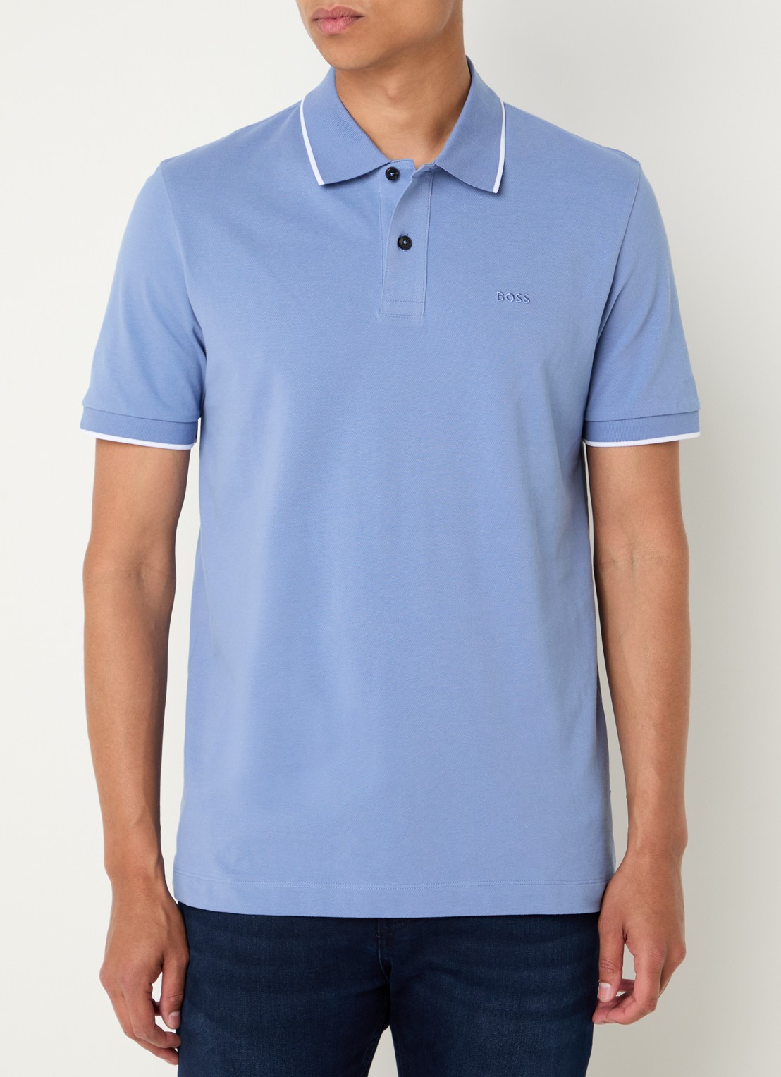 BOSS Parlay regular fit polo met logo - detail 2 light /pastel blue-459 / blauw