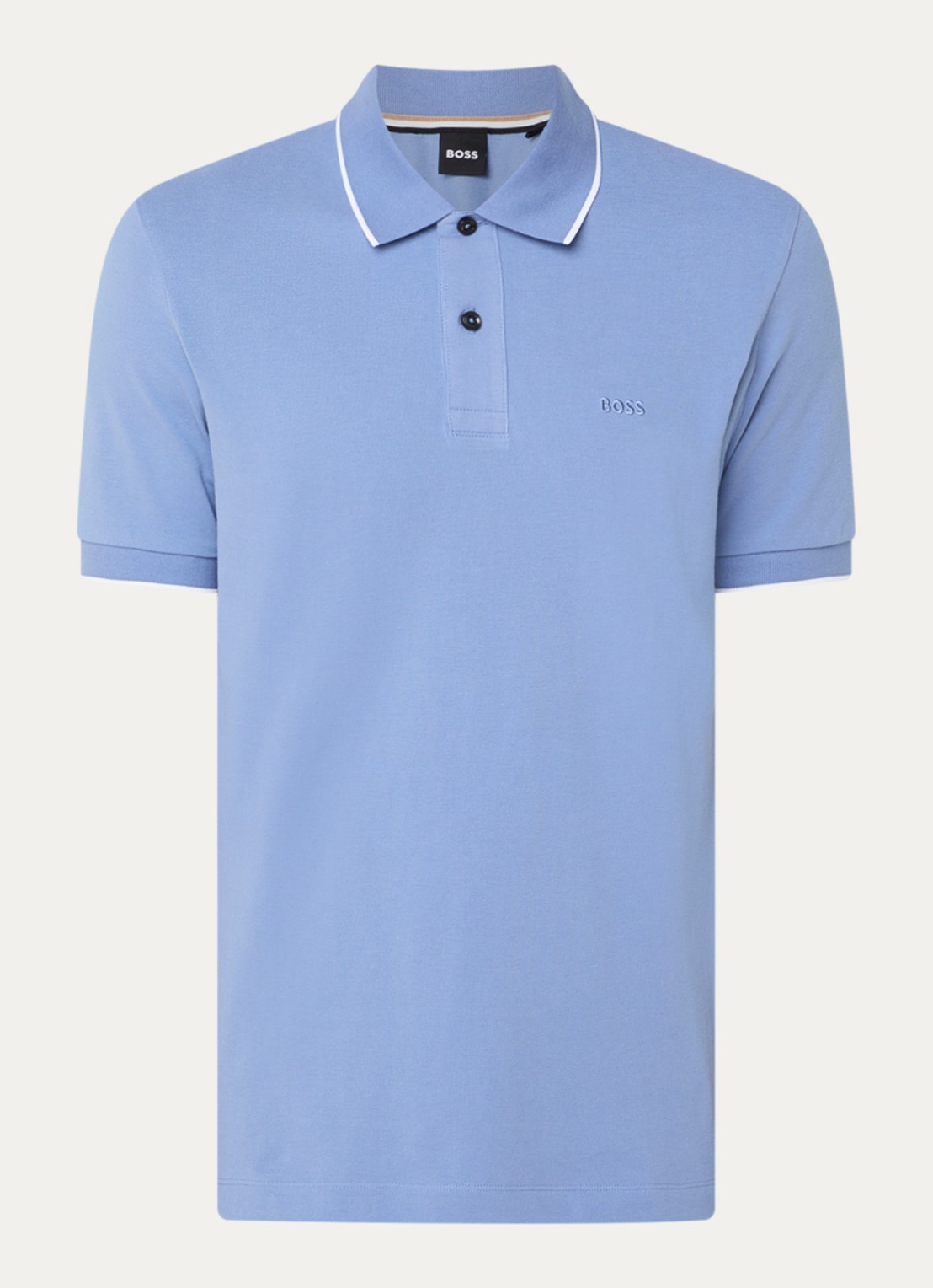 BOSS Parlay regular fit polo met logo - voorkant 3 light /pastel blue-459 / blauw