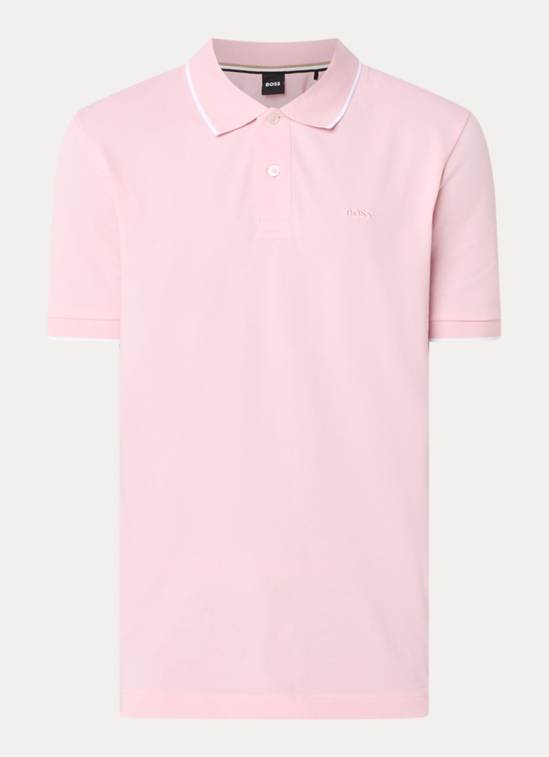 BOSS Parlay regular fit polo met logo - voorkant light /pastel pink-688 / roze