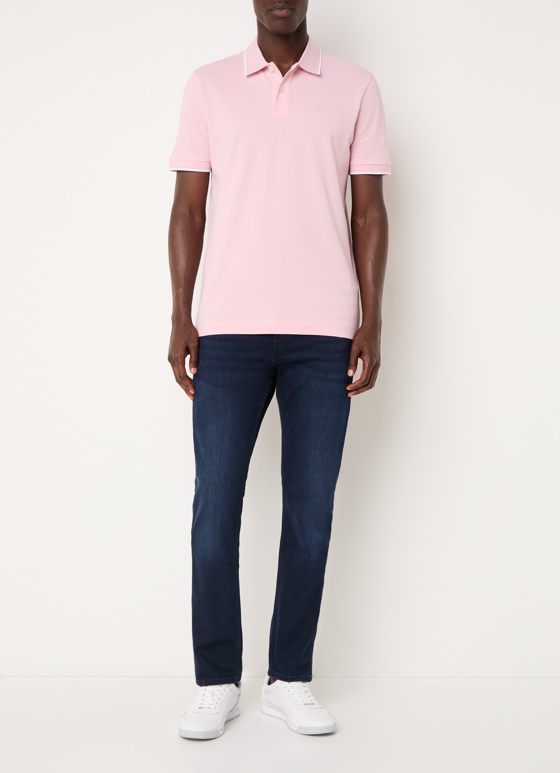 BOSS Parlay regular fit polo met logo - voorkant 2 light /pastel pink-688 / roze