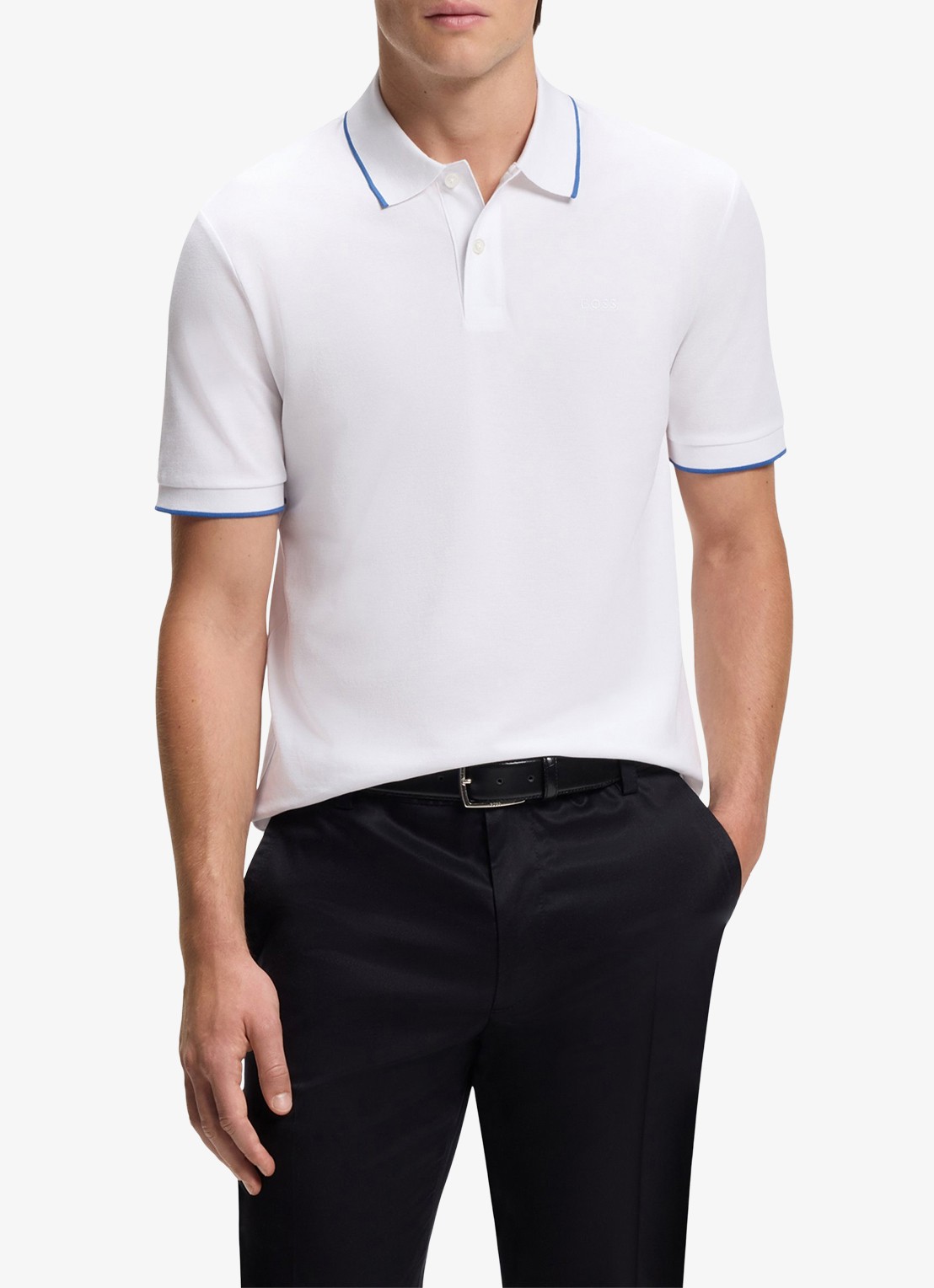 BOSS Parlay regular fit polo met logo - detail 4 natural-101 / beige