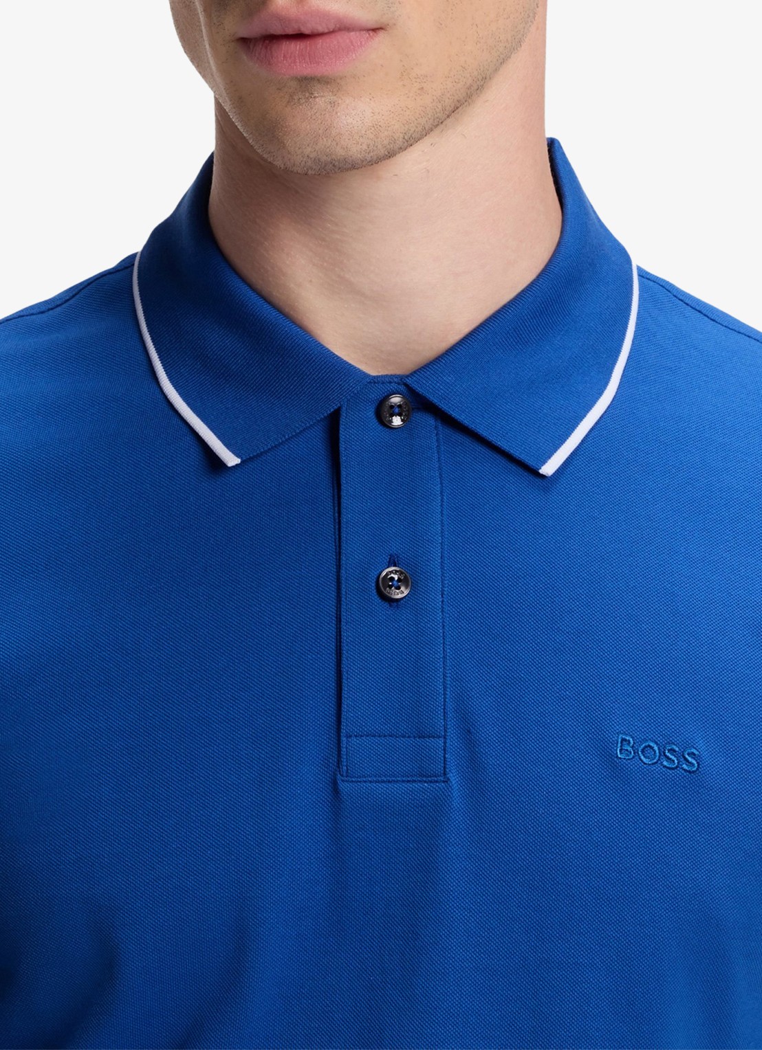 BOSS Parlay regular fit polo met logo - detail 3 medium blue-429 / blauw