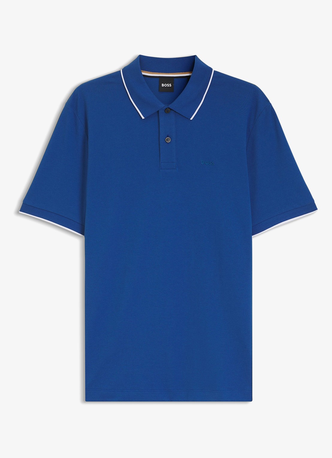 BOSS Parlay regular fit polo met logo - voorkant 4 medium blue-429 / blauw