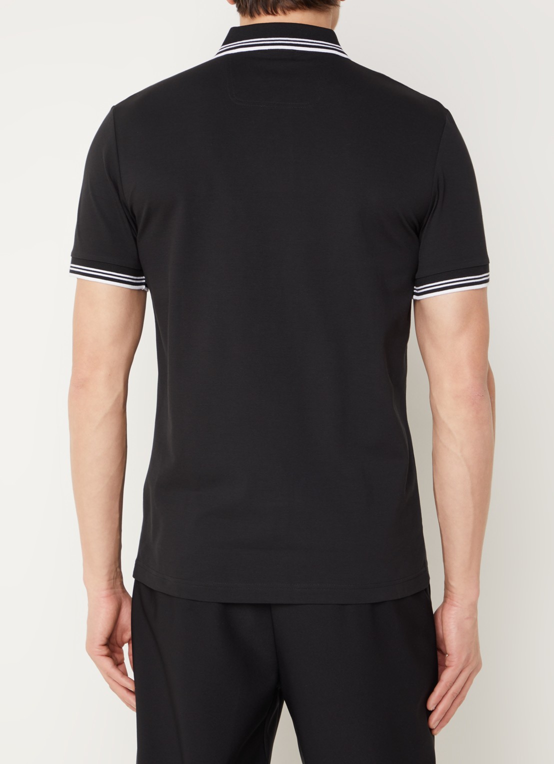 BOSS Paul slim fit polo van piqué katoen met logo - achterkant 4 zwart