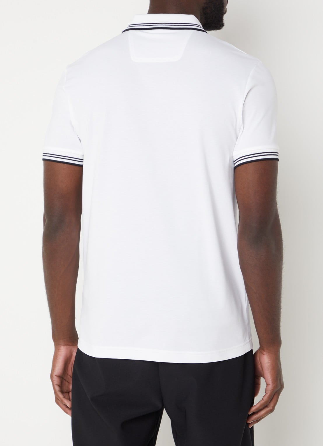 BOSS Paul slim fit polo van piqué katoen met logo - achterkant 4 wit