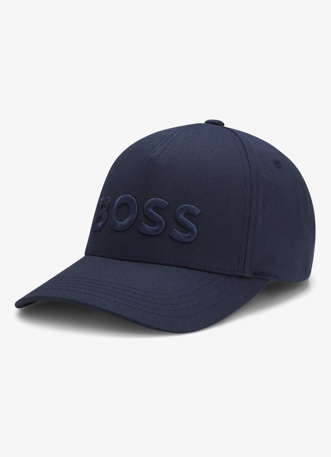 BOSS Pet met logoborduring - voorkant donkerblauw