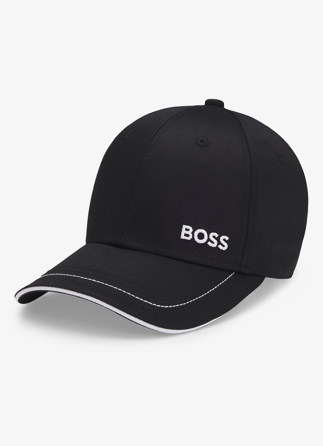 BOSS Pet met logoborduring  - detail 3 zwart
