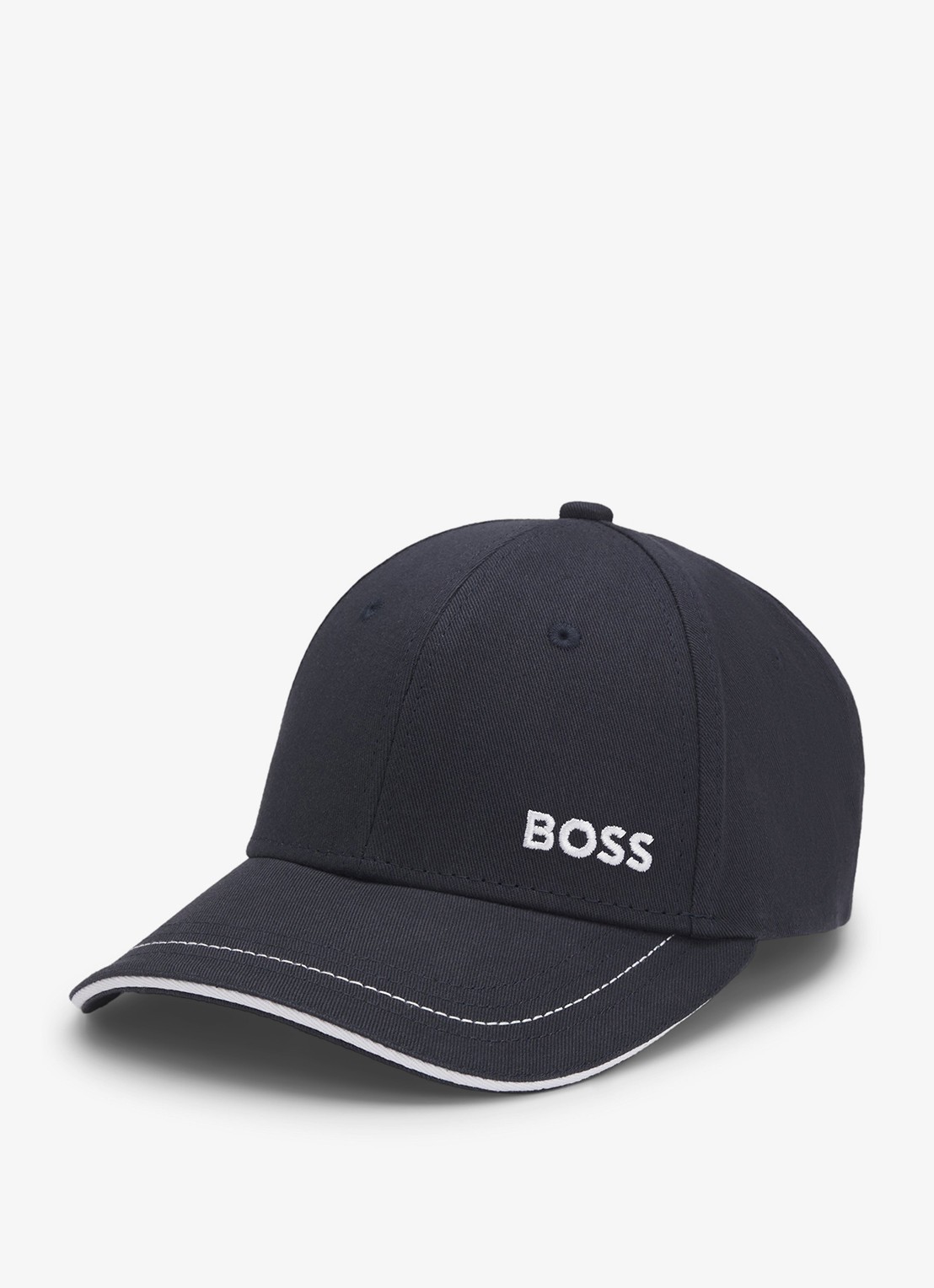 BOSS Pet met logoborduring  - detail donkerblauw
