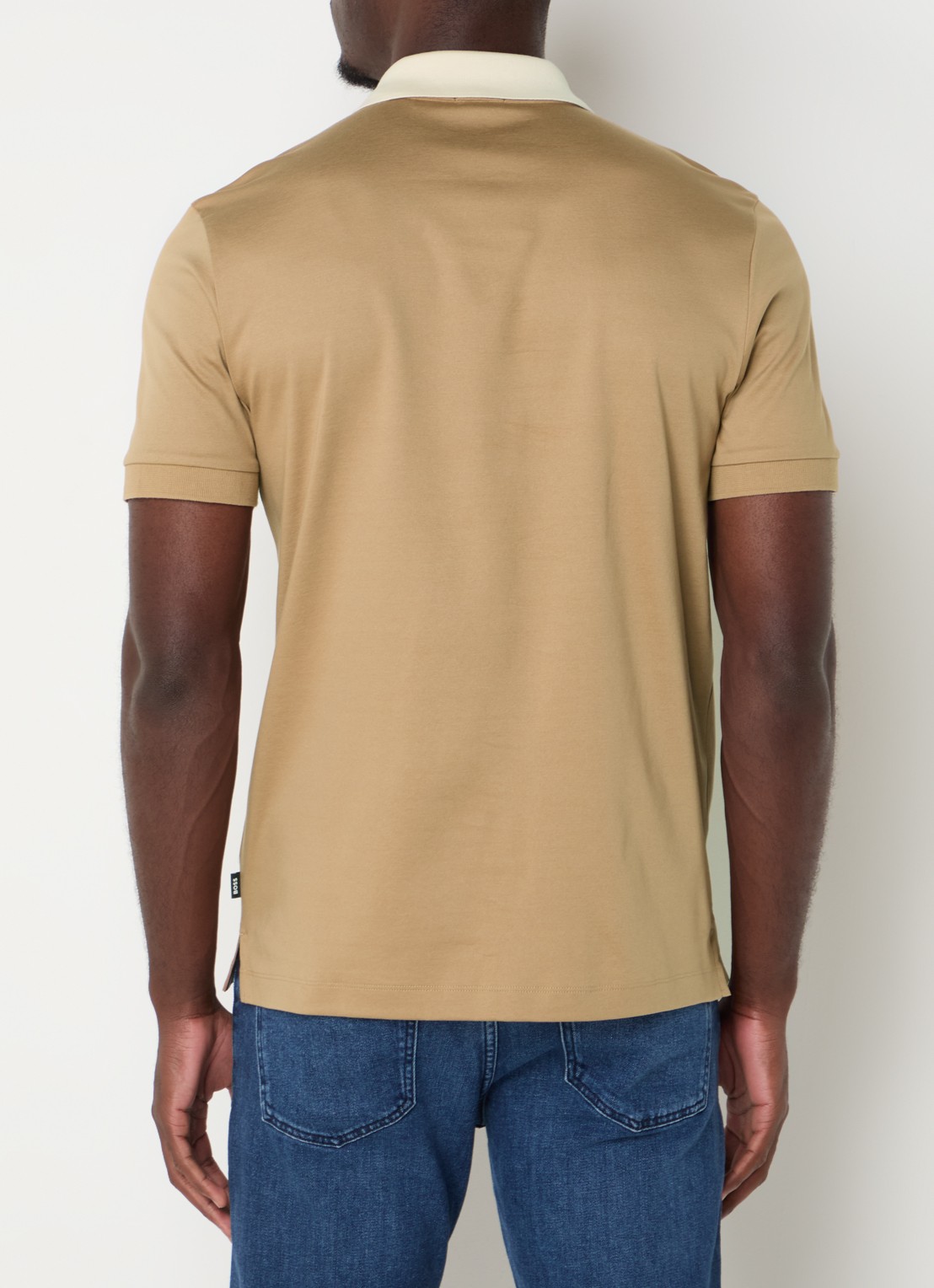 BOSS Phillipson slim fit polo met stretch - achterkant 4 beige