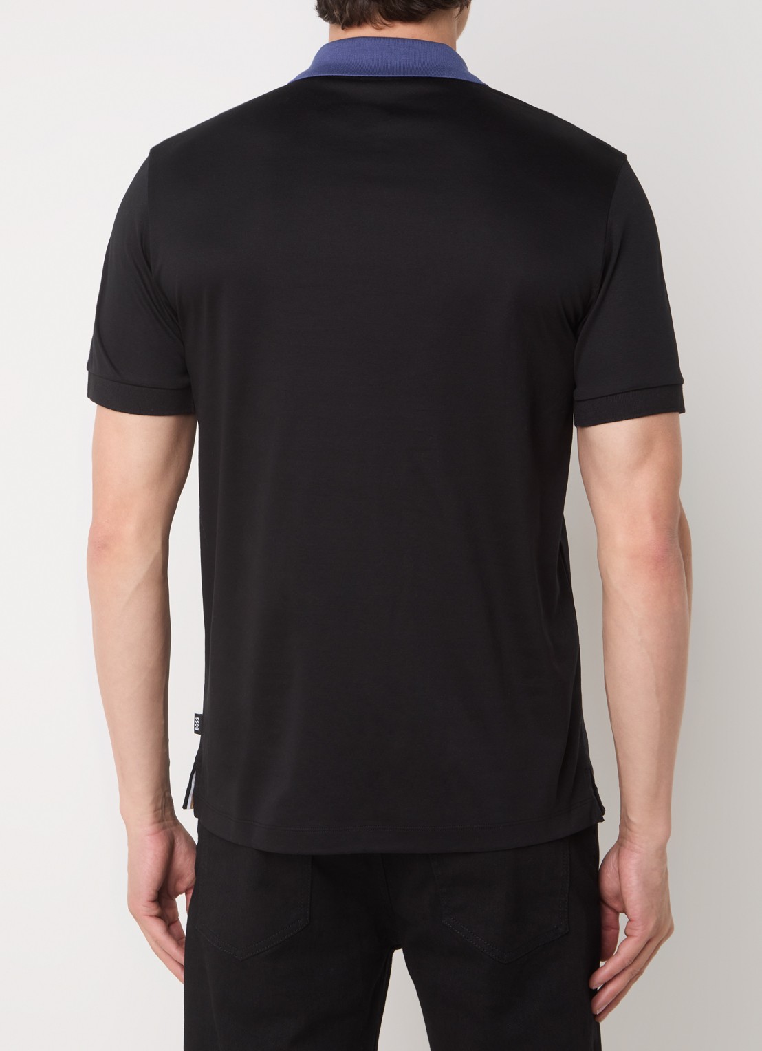 BOSS Phillipson slim fit polo met stretch - achterkant zwart