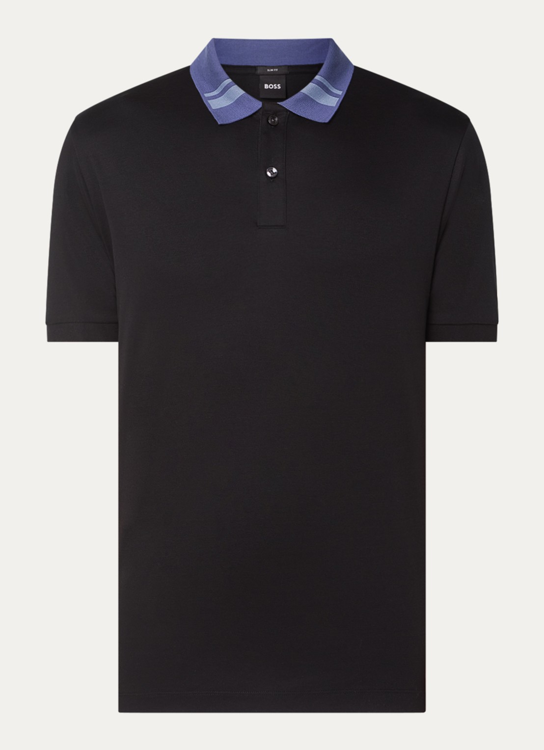 BOSS Phillipson slim fit polo met stretch - voorkant 2 zwart