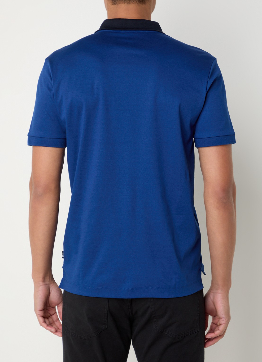BOSS Phillipson slim fit polo met stretch - achterkant kobaltblauw