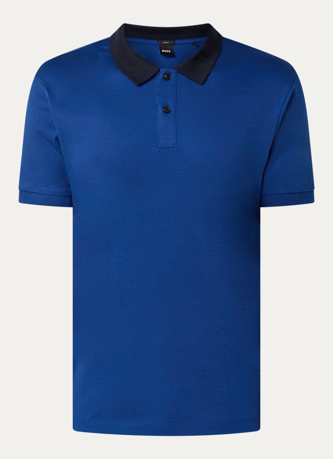 BOSS Phillipson slim fit polo met stretch - voorkant 3 kobaltblauw