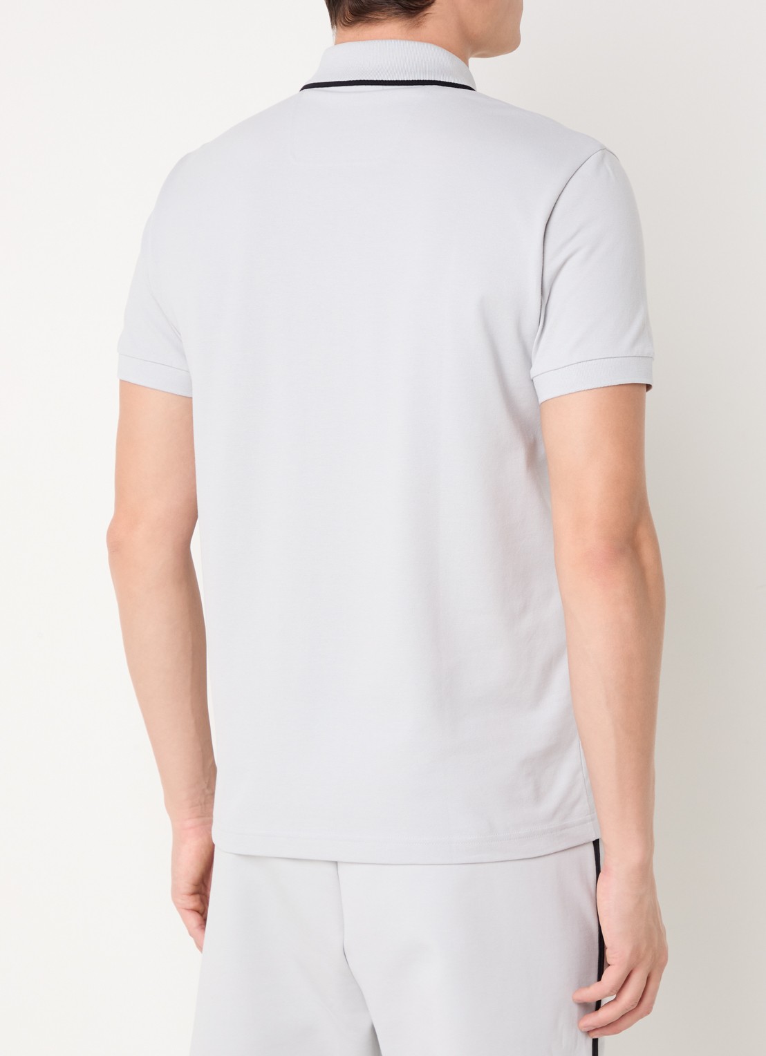 BOSS Phillix Tape regular fit polo van piqué katoen met logo - achterkant 3 lichtgrijs