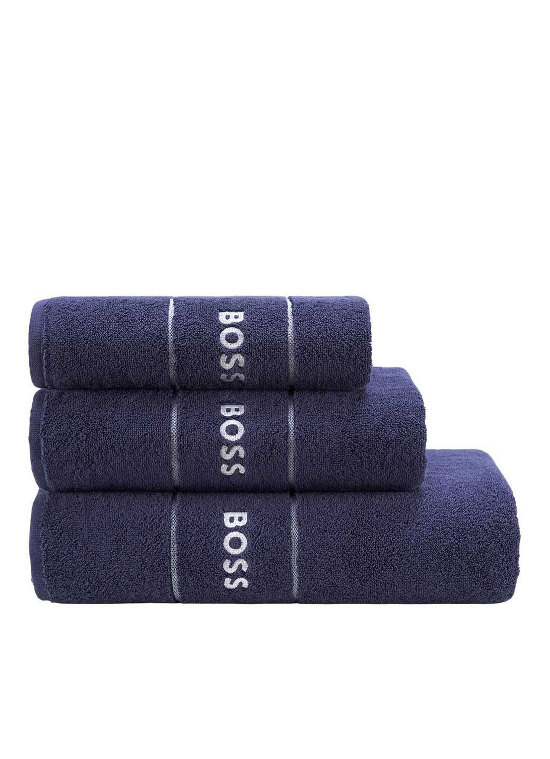 BOSS Plain badhanddoek - 600 g/m2 - 50 x 100 cm - detail 4 donkerblauw