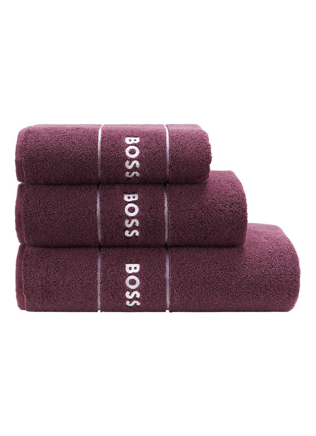 BOSS Plain badhanddoek - 600 g/m2 - 50 x 100 cm - voorkant 2 bordeauxrood