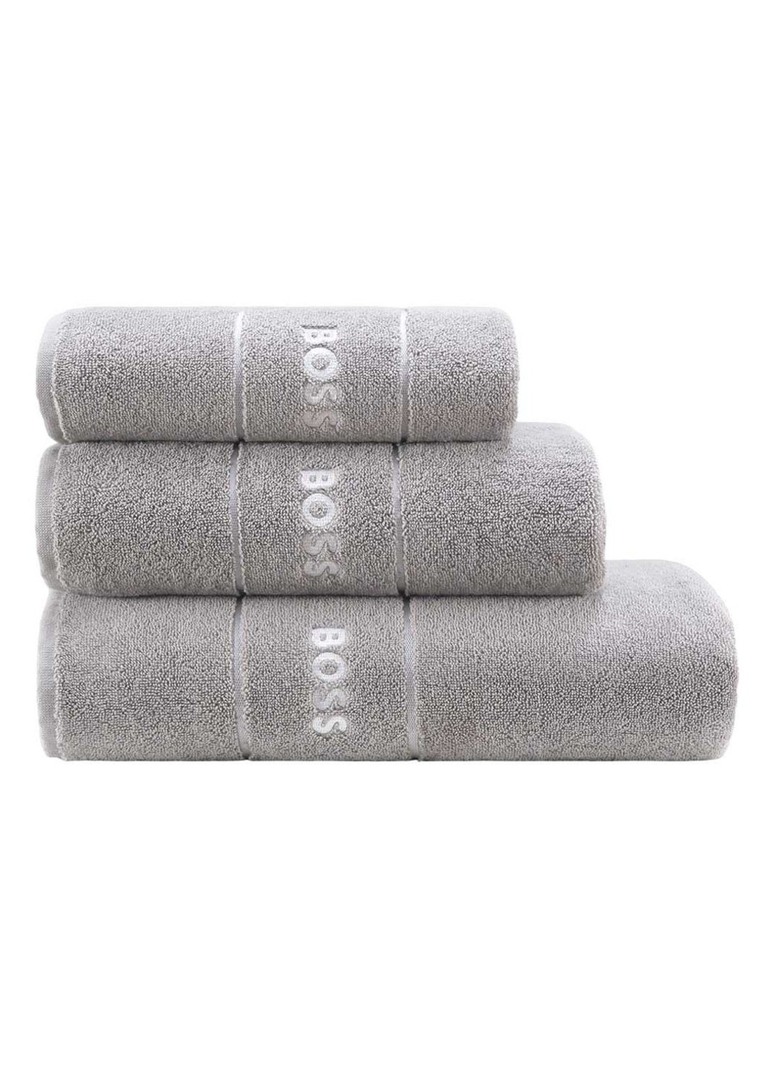 BOSS Plain badhanddoek - 600 g/m2 - 50 x 100 cm - voorkant 2 grijs