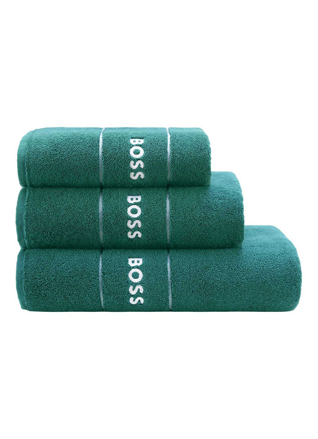 BOSS Plain badhanddoek - 600 g/m2 - 50 x 100 cm - voorkant 2 donkergroen