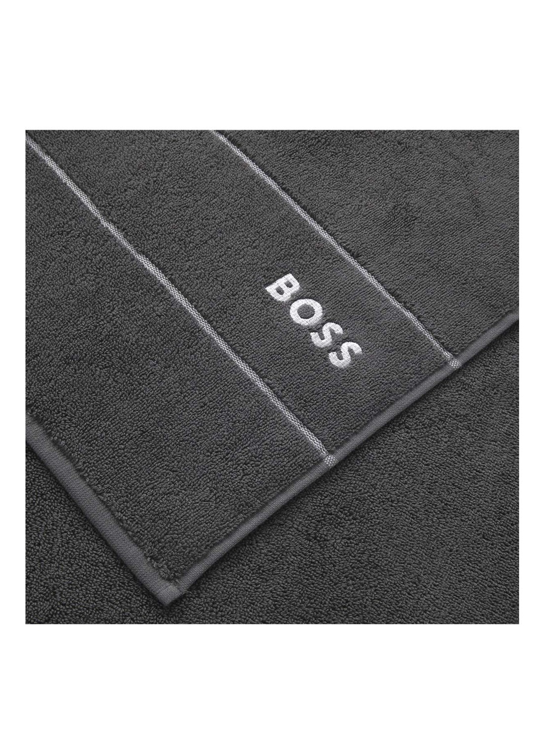BOSS Plain badhanddoek - 600 g/m2 - 50 x 100 cm - detail 3 donkergrijs