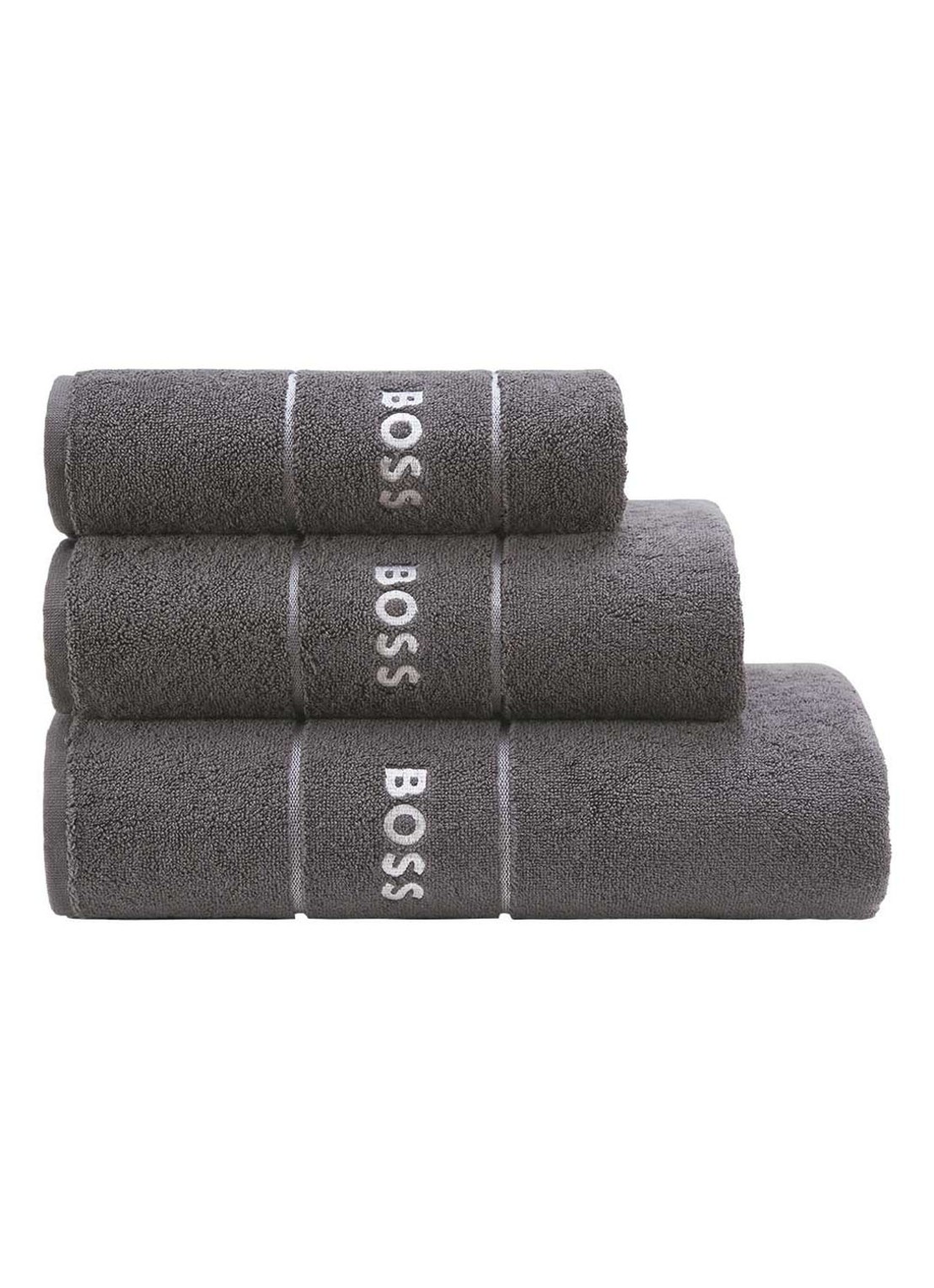 BOSS Plain badhanddoek - 600 g/m2 - 50 x 100 cm - voorkant 2 donkergrijs