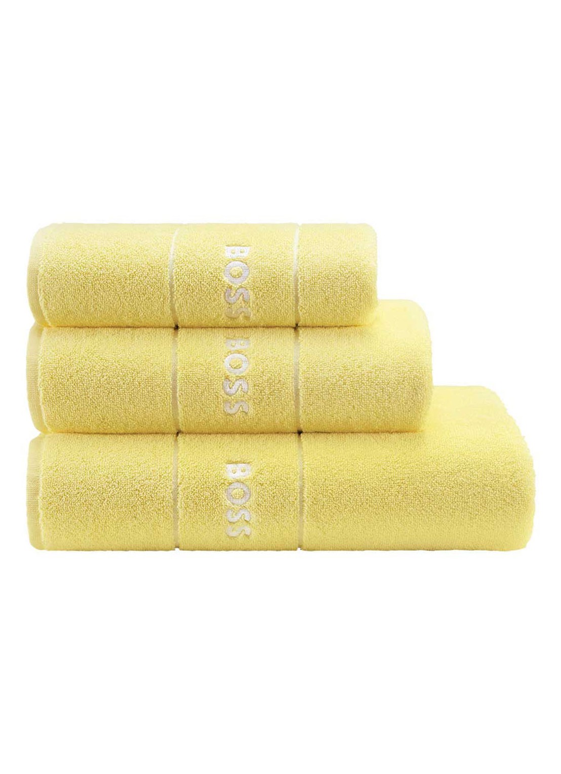 BOSS Plain badhanddoek - 600 g/m2 - 50 x 100 cm - voorkant 2 geel