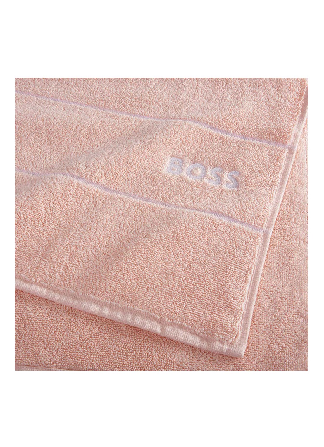 BOSS Plain badhanddoek - 600 g/m2 - 50 x 100 cm - detail lichtroze