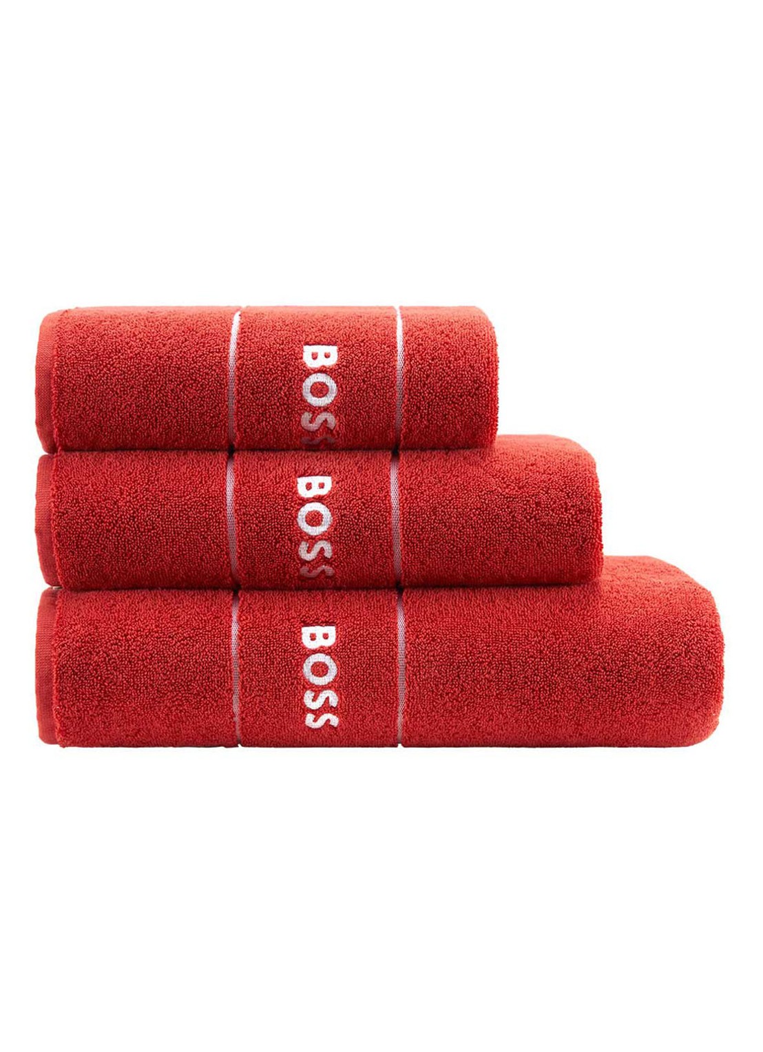 BOSS Plain badhanddoek - 600 g/m2 - 50 x 100 cm - voorkant 2 rood