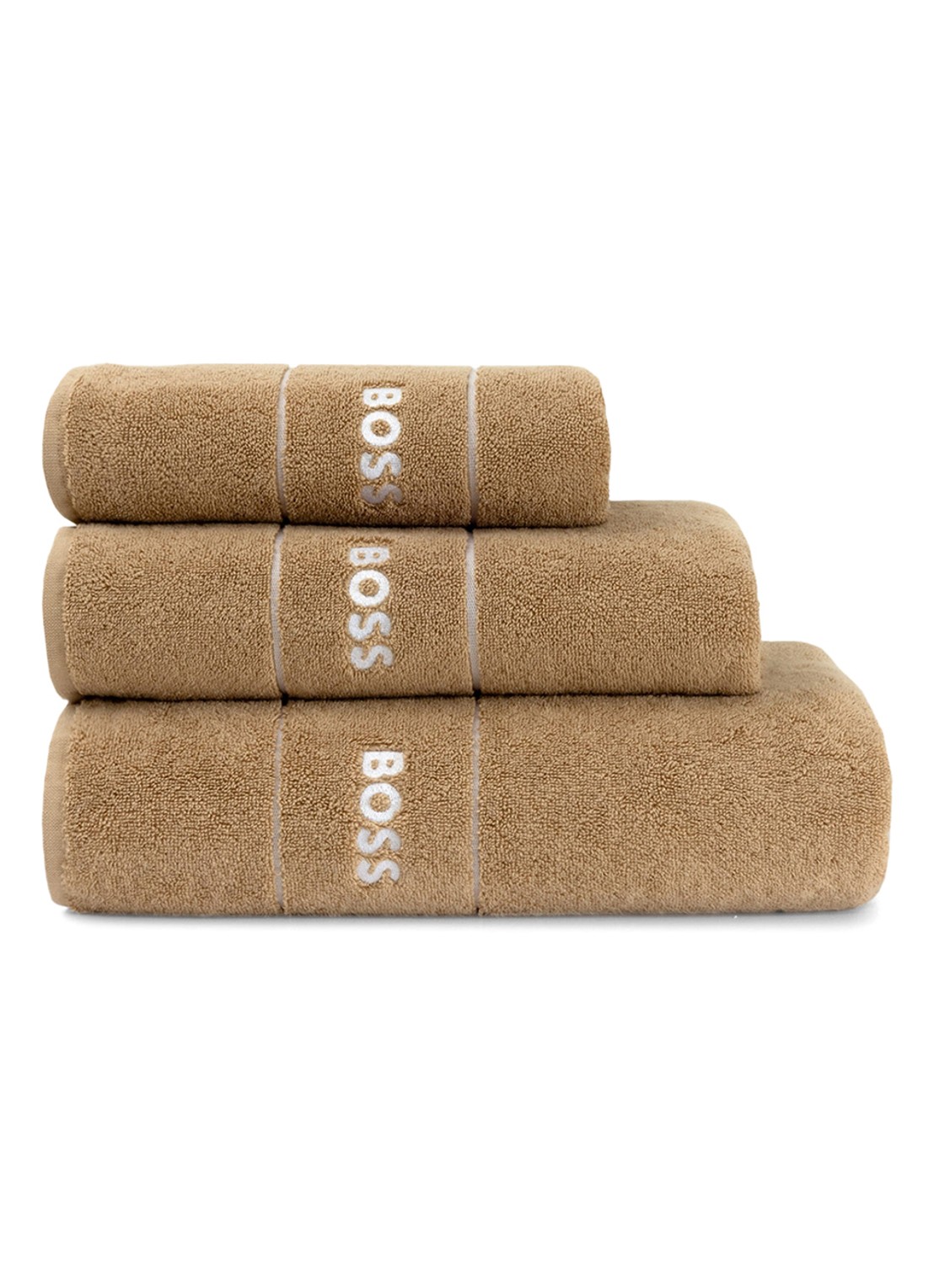 BOSS Plain badhanddoek - 600 g/m2 - 50 x 100 cm - achterkant 4 bruin