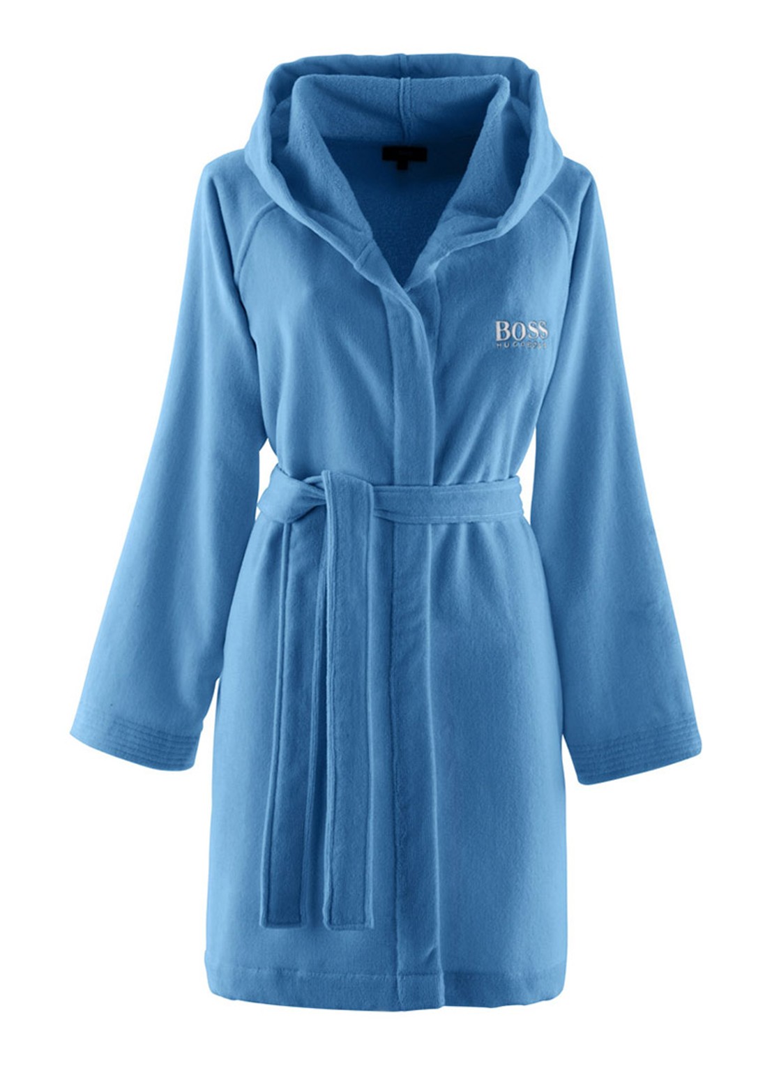 BOSS Plain badjas van katoen - voorkant royalblauw