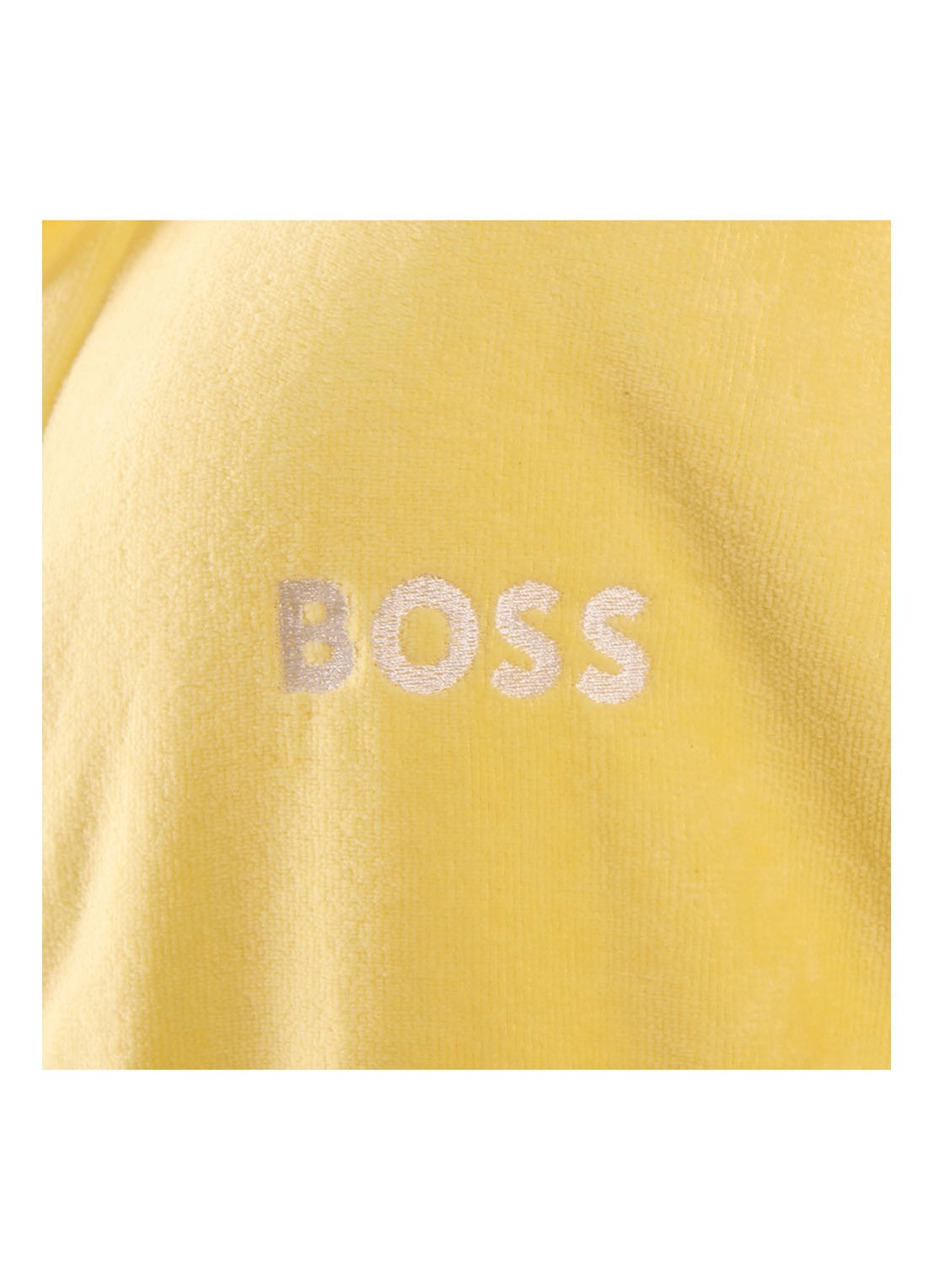 BOSS Plain badjas van katoen - detail 3 geel