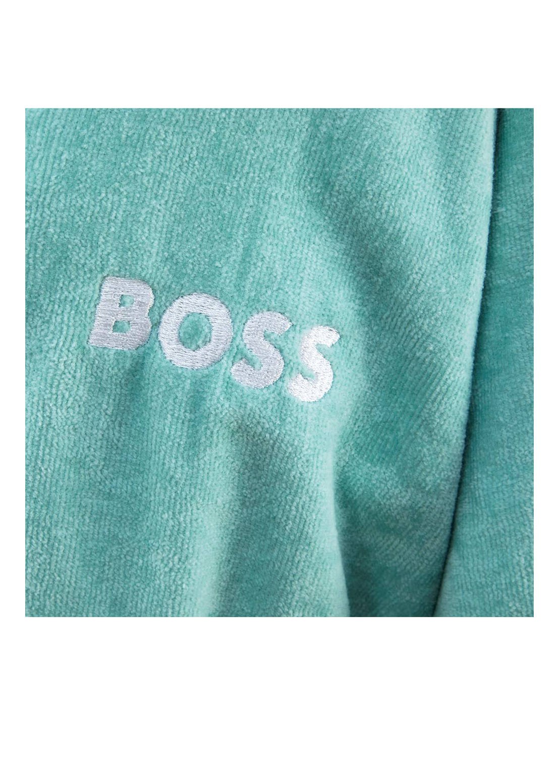 BOSS Plain badjas van katoen - detail 4 turquoise