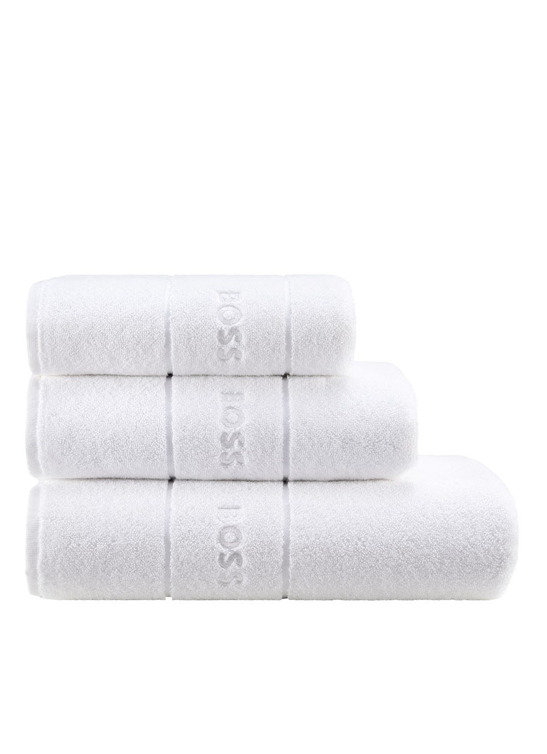 BOSS Plain badlaken - 600 gr/m2 - 100 x 150 cm - voorkant 2 wit