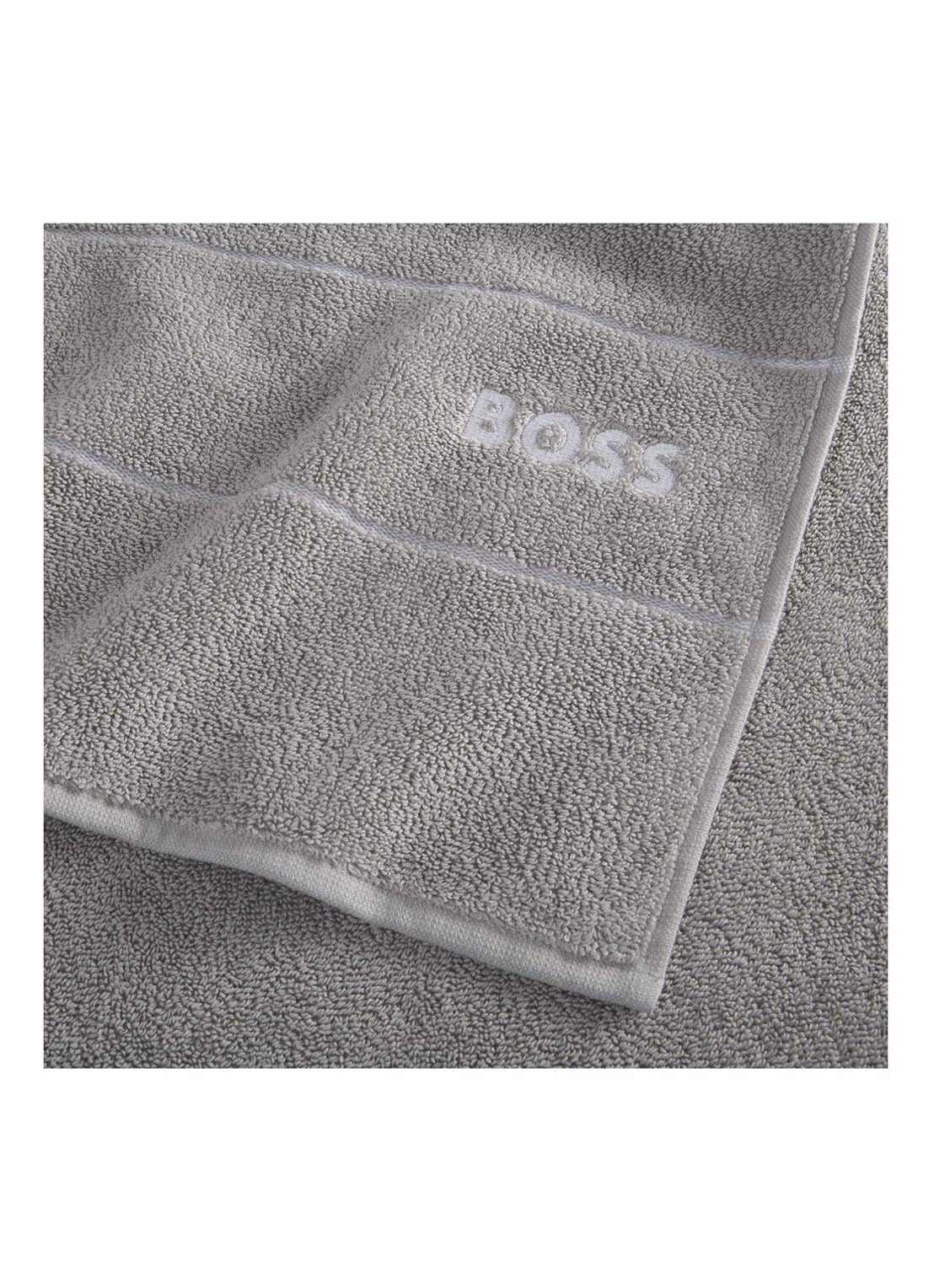 BOSS Plain gastendoek - 600 gr/m2 - 40 x 60 cm - detail 3 lichtgrijs