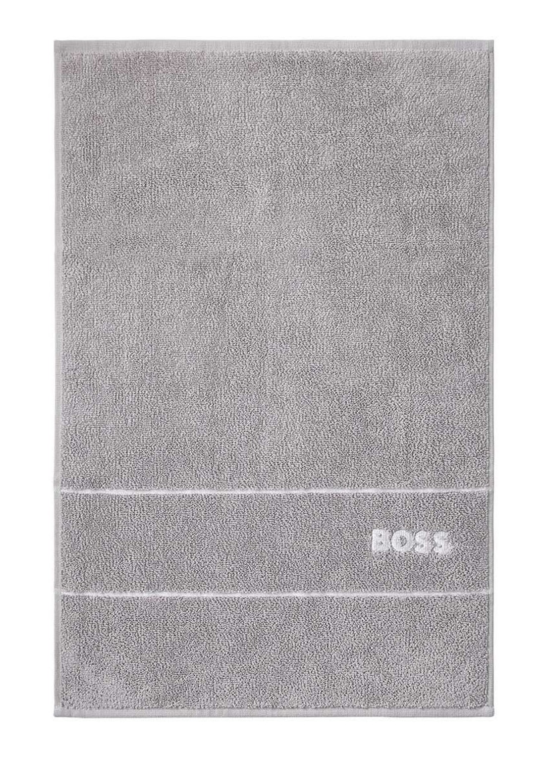 BOSS Plain gastendoek - 600 gr/m2 - 40 x 60 cm - voorkant lichtgrijs