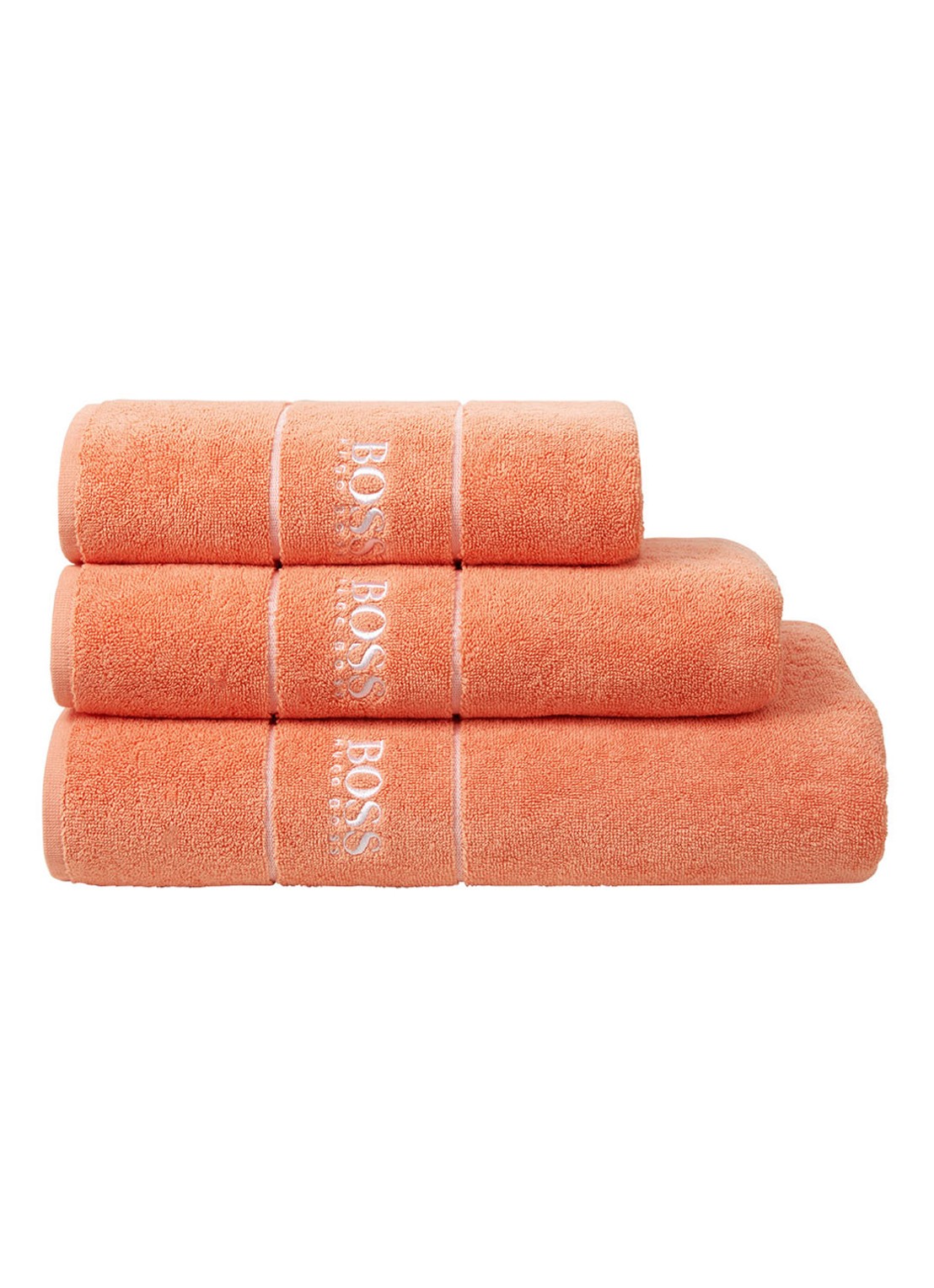BOSS Plain washand - 600 g/m2 - 15 x 21 cm - voorkant 2 perzikroze