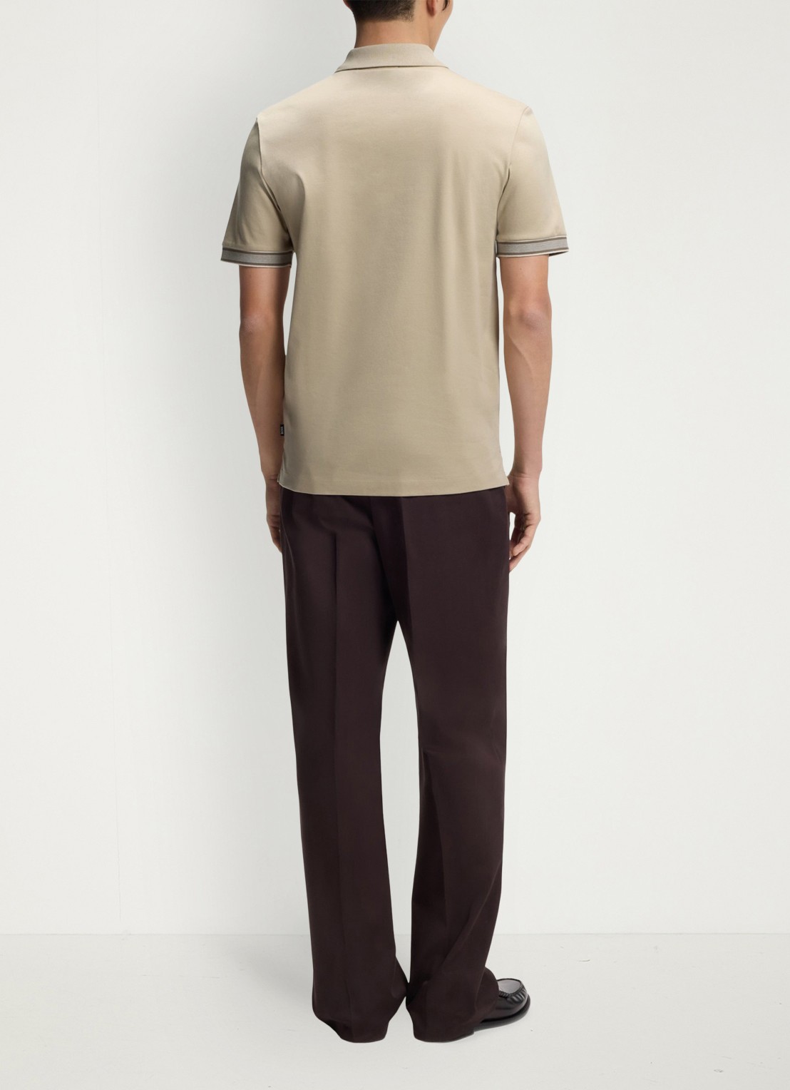 BOSS Polo met korte mouw - achterkant open beige-286 / beige