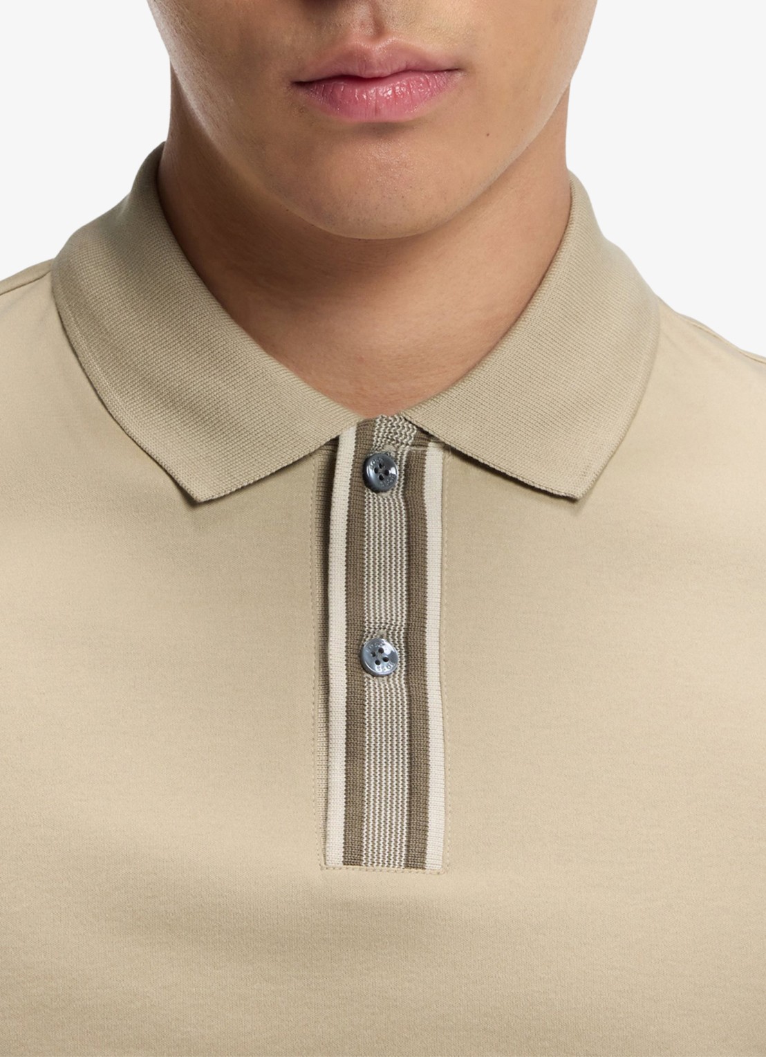 BOSS Polo met korte mouw - detail 5 open beige-286 / beige