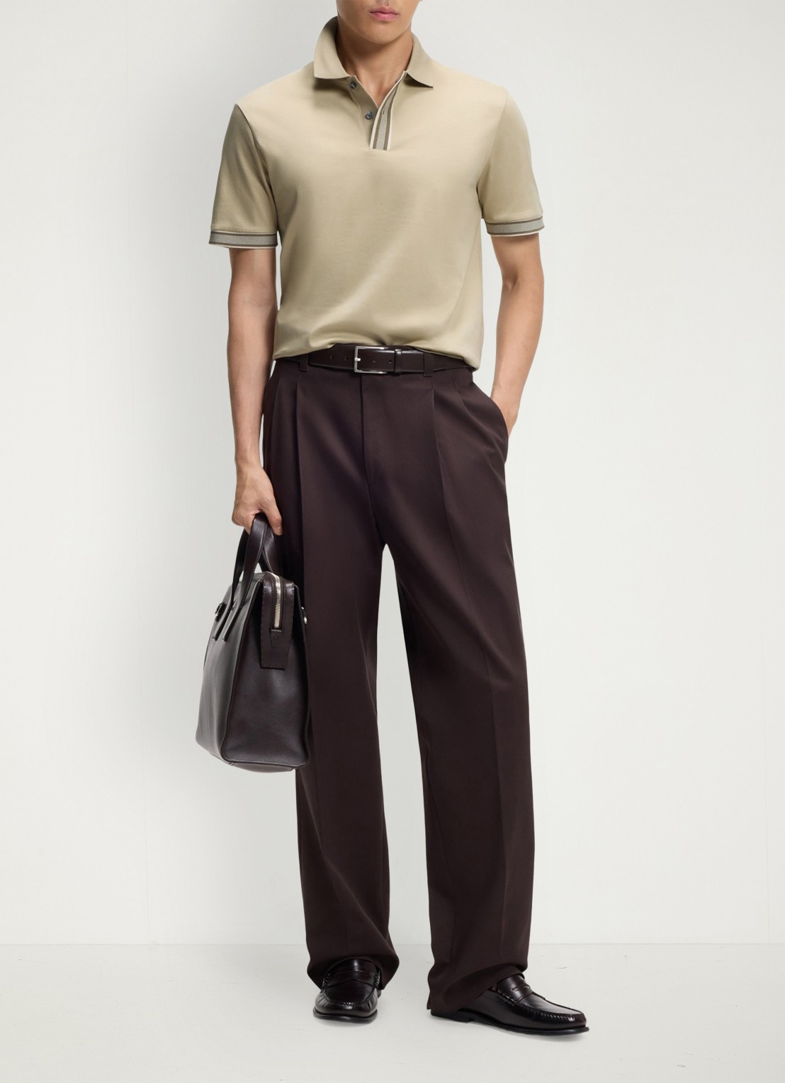 BOSS Polo met korte mouw - voorkant 3 open beige-286 / beige