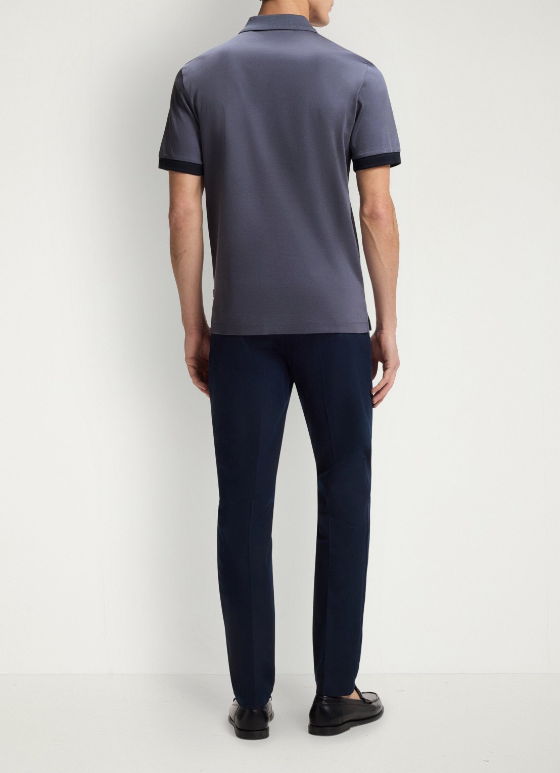 BOSS Polo met korte mouw - achterkant 5 open blue-466 / blauw