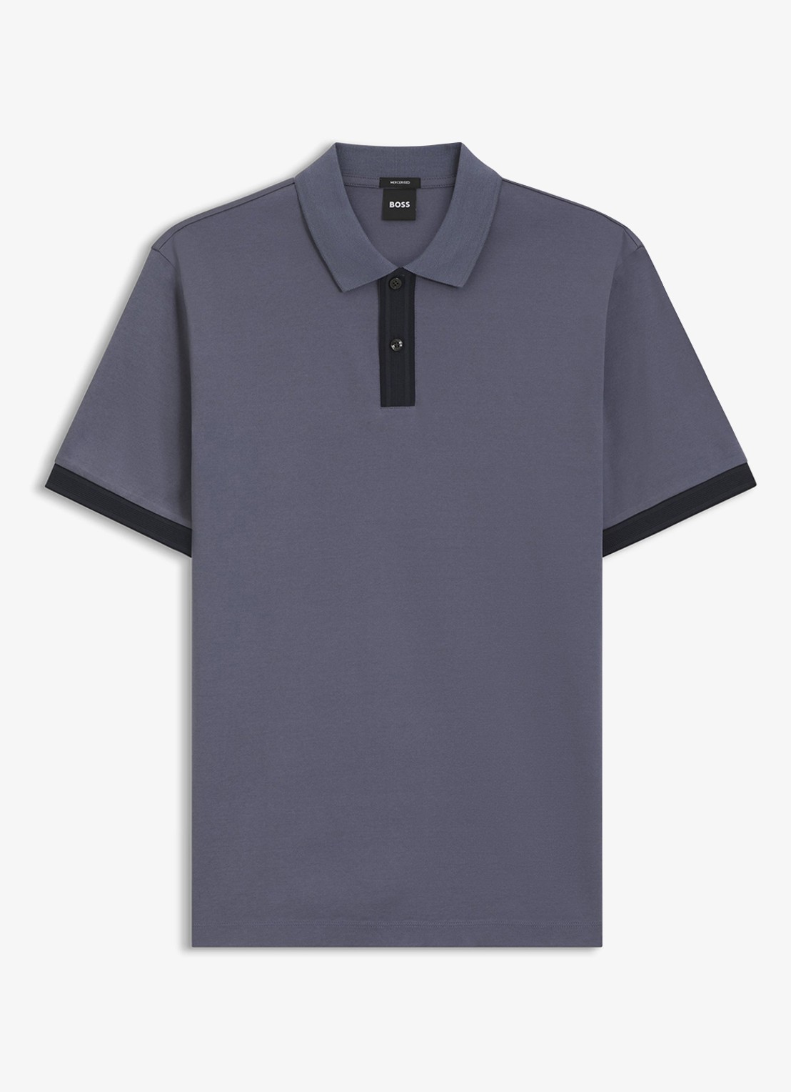BOSS Polo met korte mouw - voorkant 3 open blue-466 / blauw