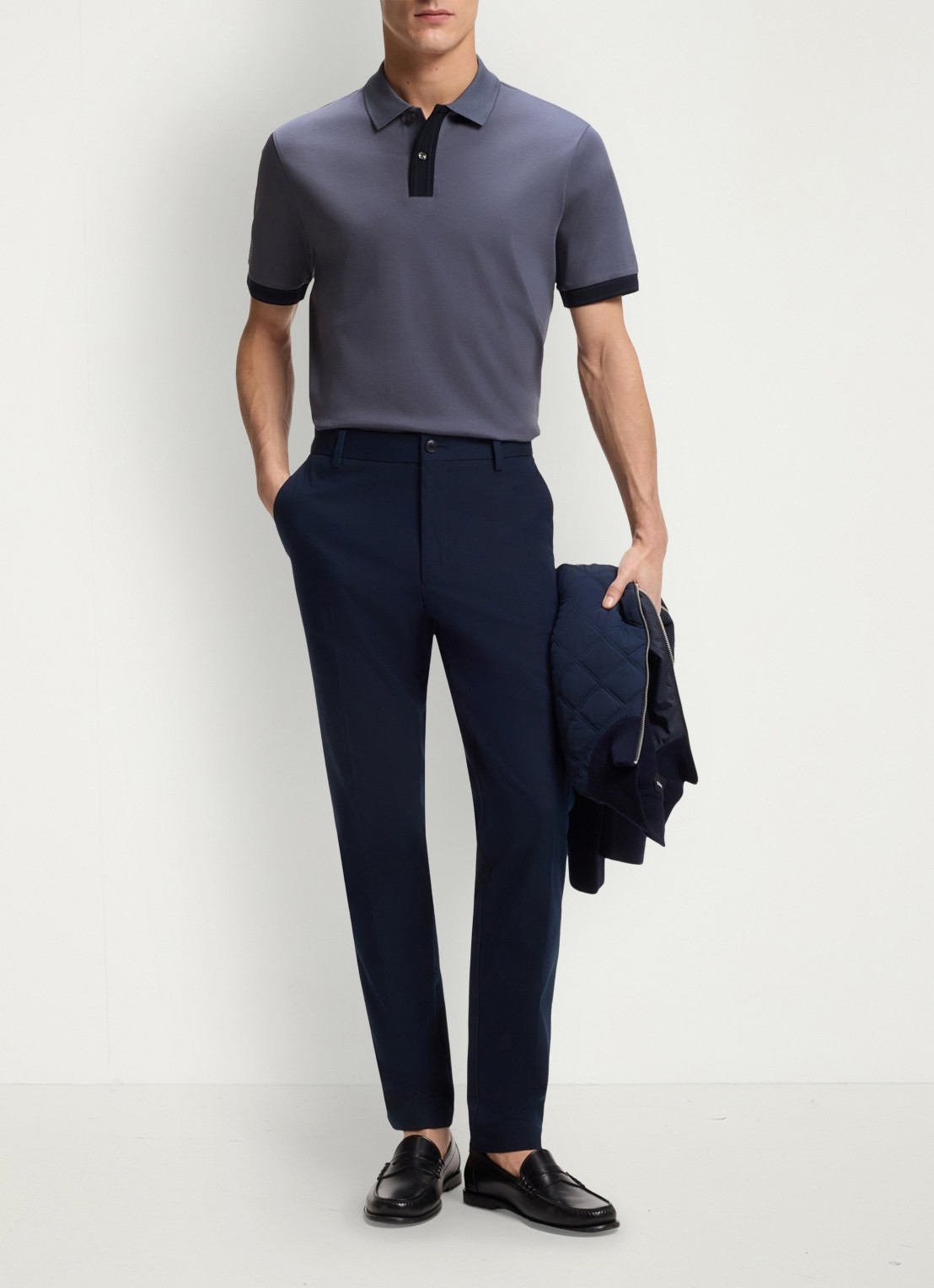 BOSS Polo met korte mouw - voorkant 4 open blue-466 / blauw