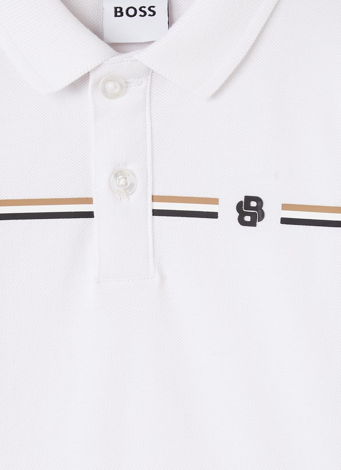 BOSS Polo met logo - detail 3 wit