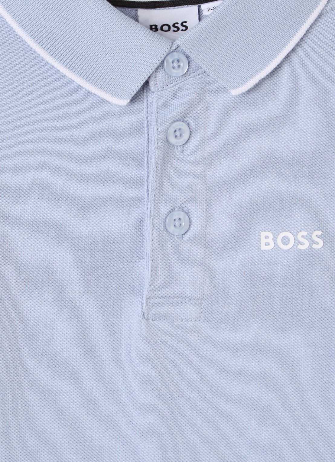 BOSS Polo met logo - detail lichtblauw